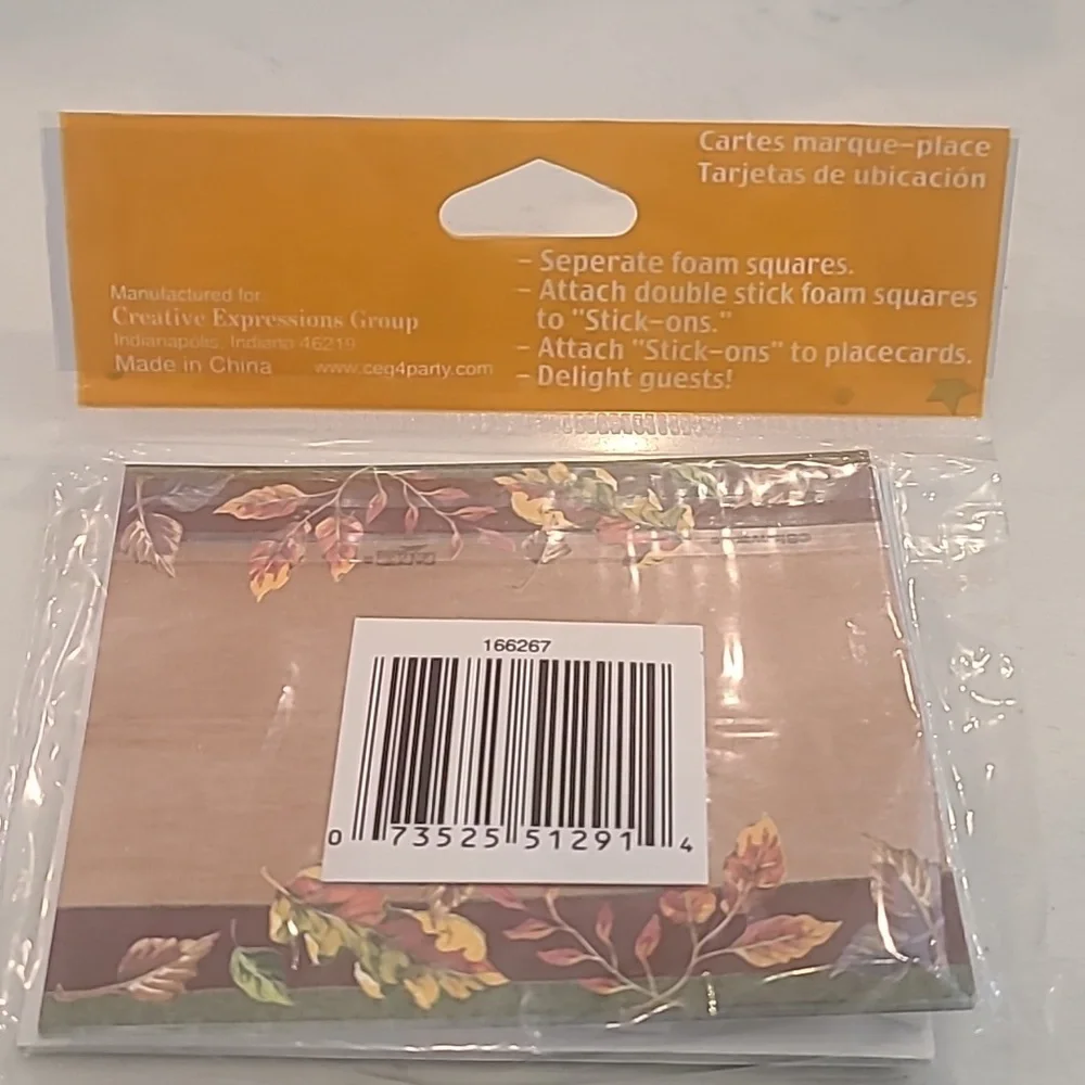 PAPYRUS Autumn Leaf Placecards - Brown and Orange